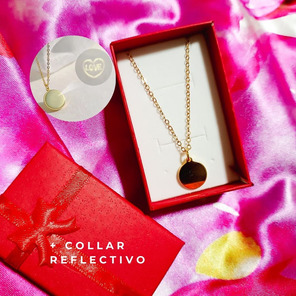 Pack Te amo: Rosa eterna  +Anillo+Collar  +Tarjeta